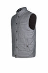 Padded houndstooth wool–cotton gilet