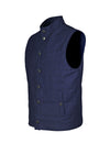 Padded houndstooth wool–cotton gilet