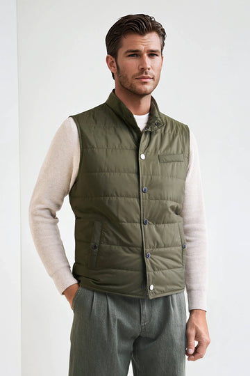 Quilted nylon padded gilet