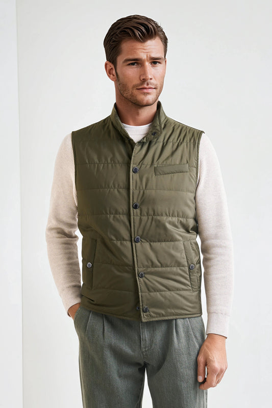 Quilted nylon padded gilet