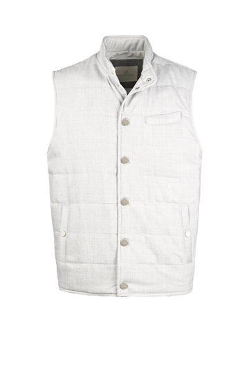 Gilet trapuntato in lana e cotone