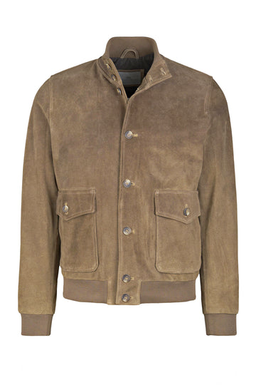 Giubbotto in pelle scamosciata