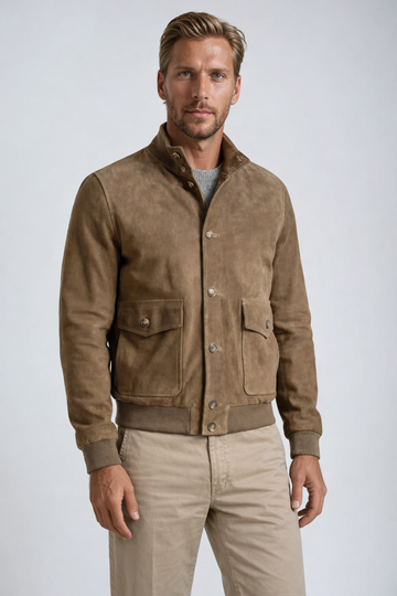 Suede bomber jacket - MONTEZEMOLO