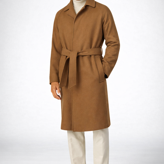 Unlined wool belted raglan coat - MONTEZEMOLO