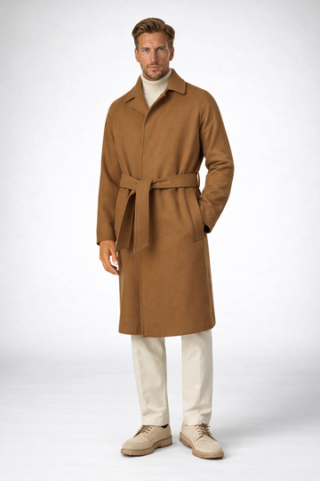 Unlined wool belted raglan coat - MONTEZEMOLO