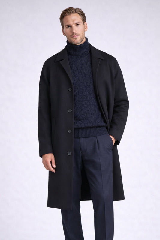Unlined raglan overcoat
