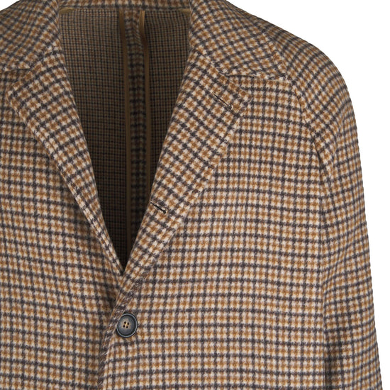 Check tweed raglan overcoat - MONTEZEMOLO