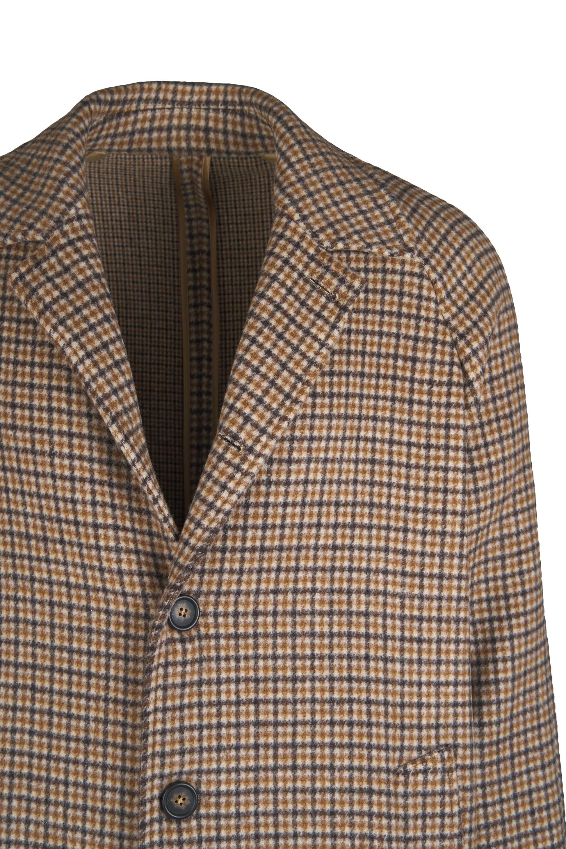 Check tweed raglan overcoat - MONTEZEMOLO