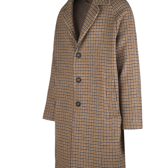 Check tweed raglan overcoat - MONTEZEMOLO