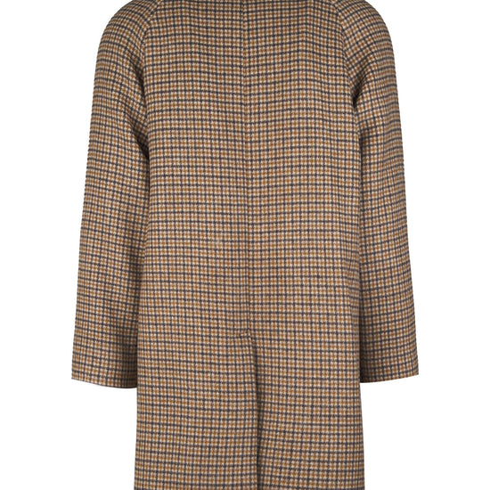Check tweed raglan overcoat - MONTEZEMOLO