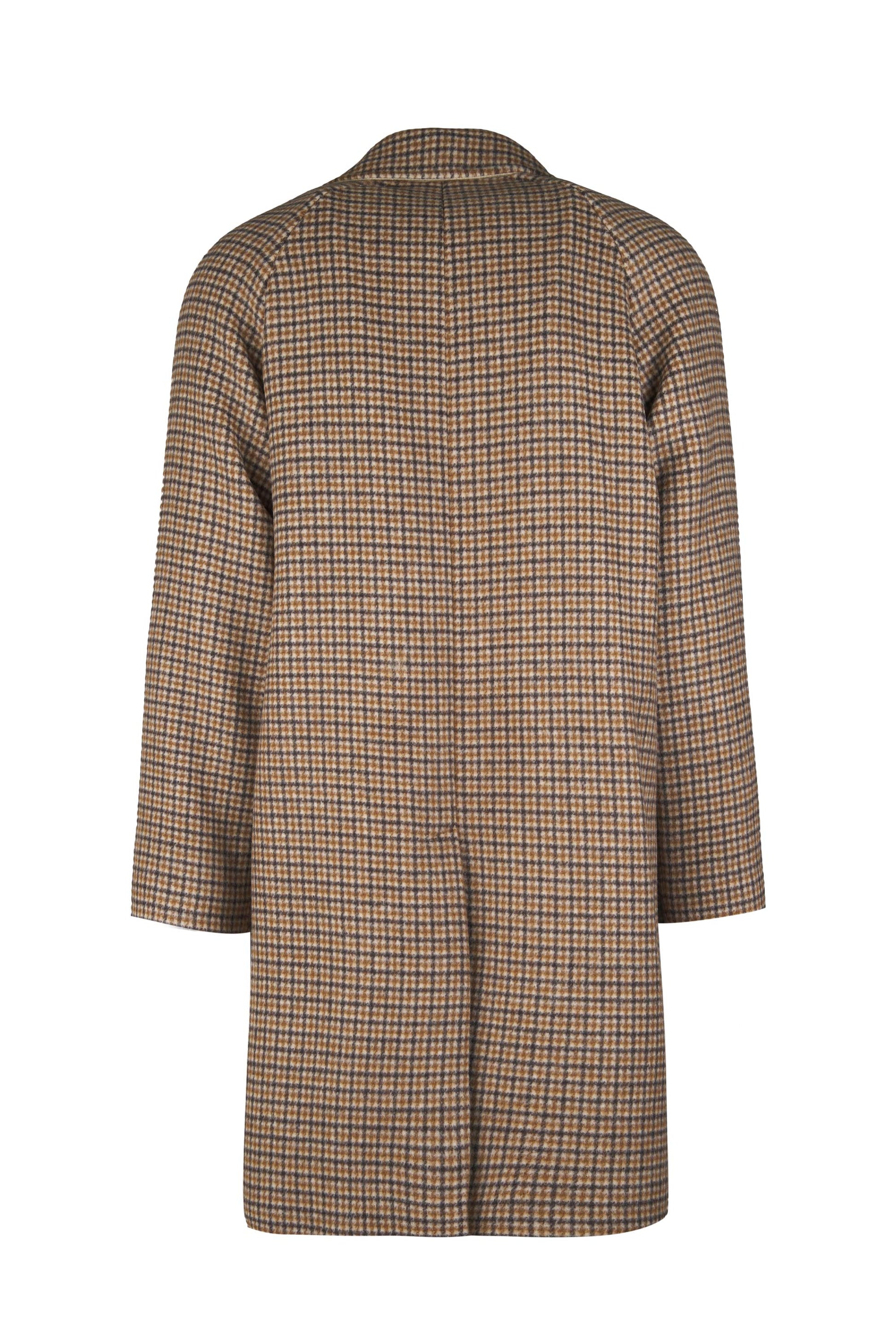 Check tweed raglan overcoat - MONTEZEMOLO