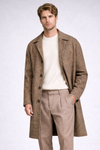 Check tweed raglan overcoat - MONTEZEMOLO