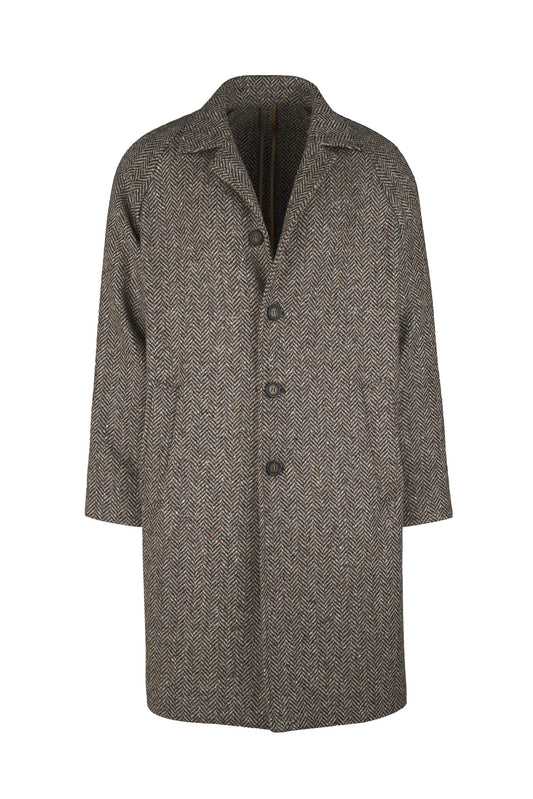 Herringbone tweed raglan overcoat - MONTEZEMOLO