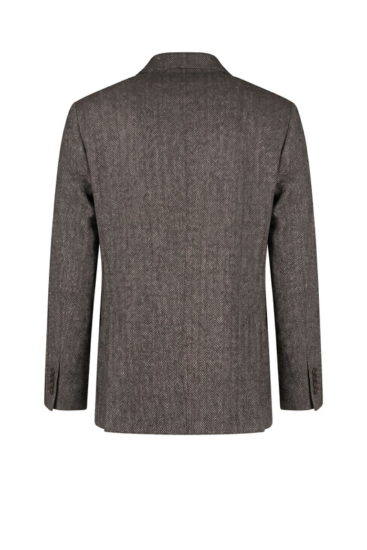Unlined Wool and Baby Alpaca Herringbone Jacket - Fabrics by Ferla® - MONTEZEMOLO