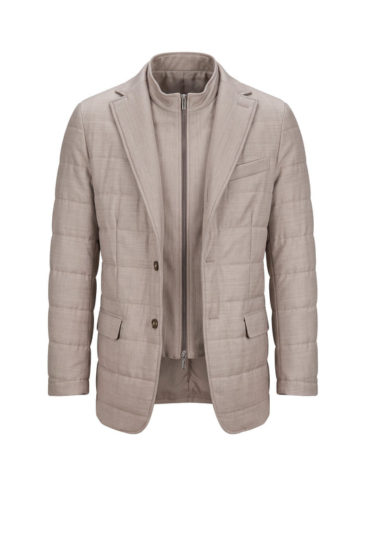 Quilted Wool-Blend Jacket with Zip-Up Inner Panel - MONTEZEMOLO
