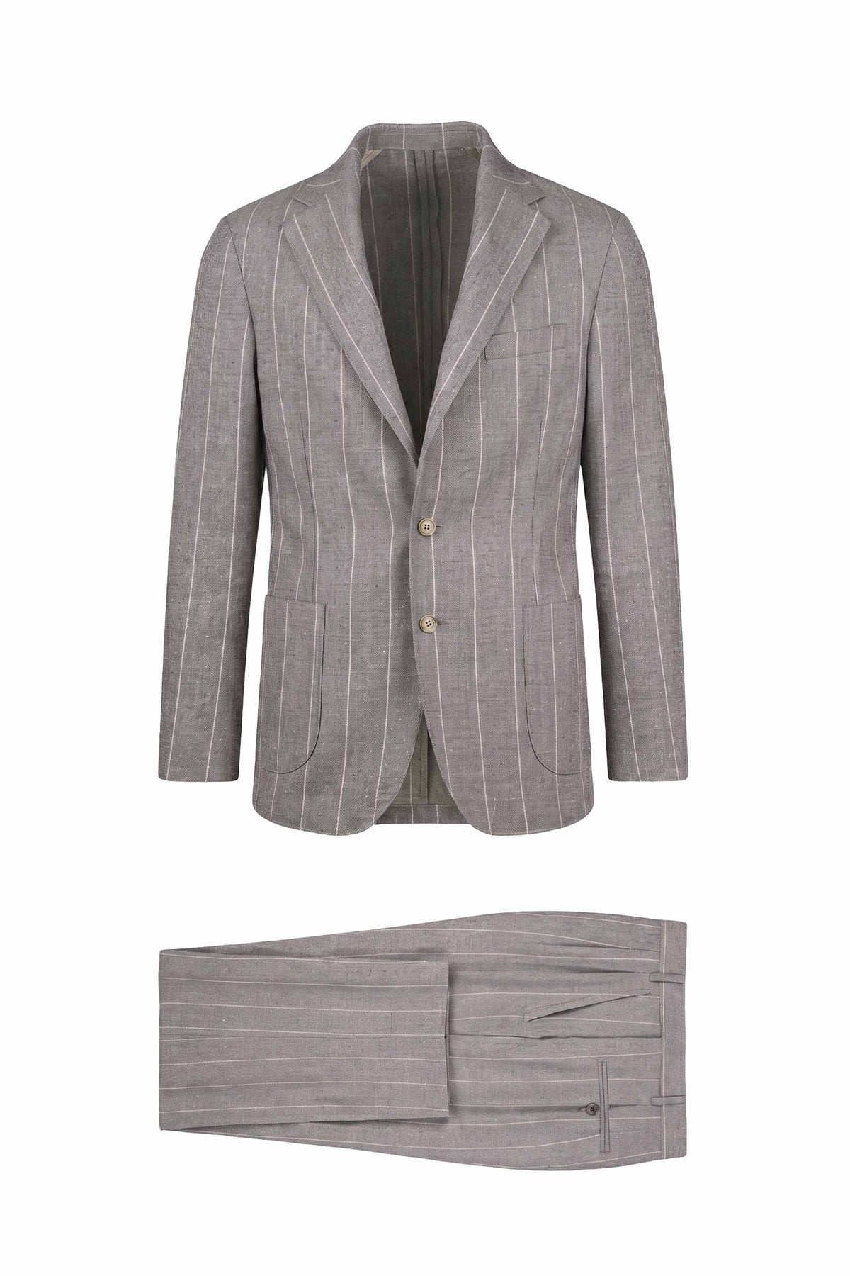 Wool, Baby Alpaca & Silk Unlined Pinstripe Suit - Fabrics by Ferla® - MONTEZEMOLO