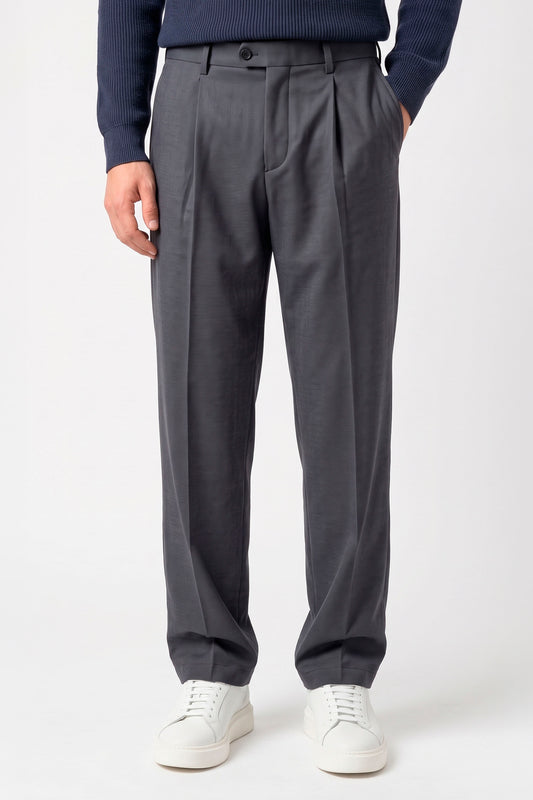 ZMART Single-Pleat Micro-Pattern Jersey Trousers - MONTEZEMOLO