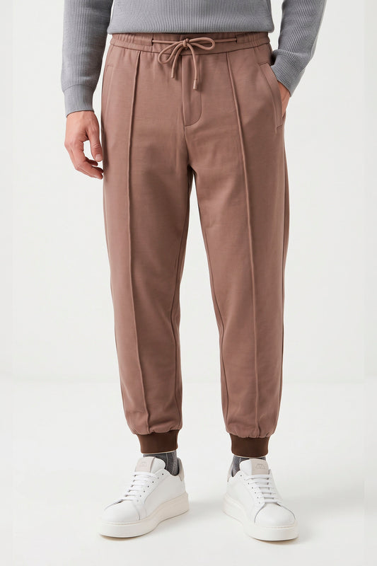 Cotton and Cashmere Drawstring Jogger Trousers - MONTEZEMOLO