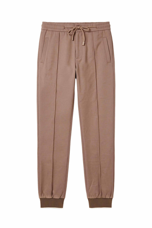 Cotton and Cashmere Drawstring Jogger Trousers