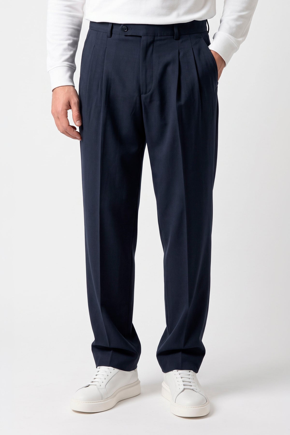 Double-Pleat Wide Fit Fluid Fabric Trousers - MONTEZEMOLO