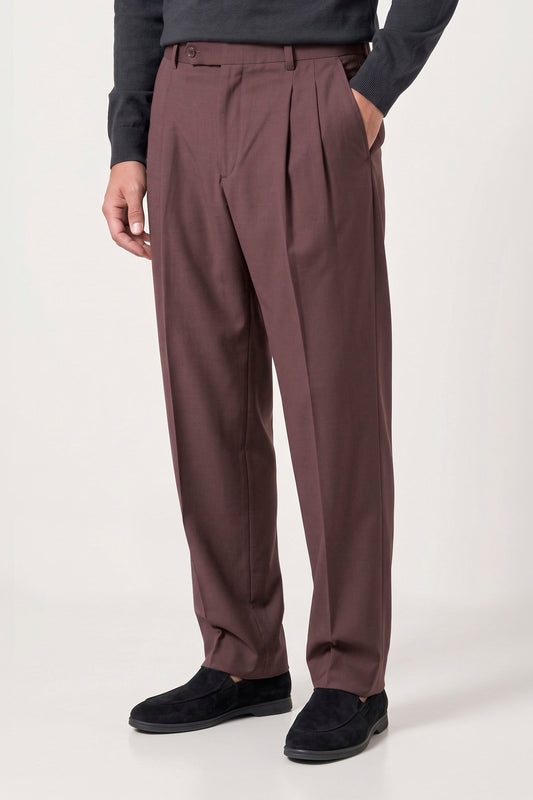 Pantaloni Wide Fit con Doppia Pince