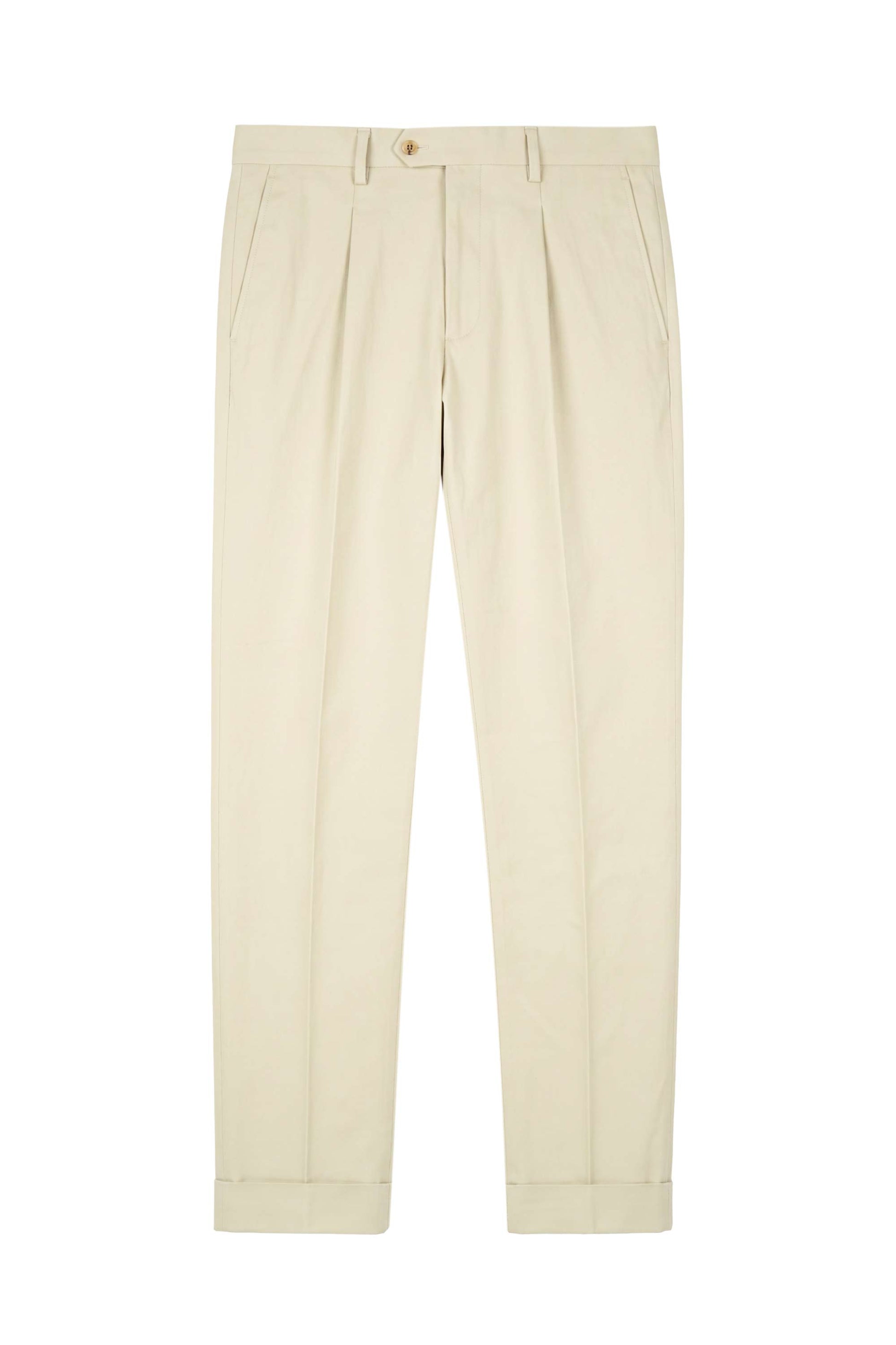 Stretch Gabardine Pleated Trousers - Loro Piana® fabrics - MONTEZEMOLO