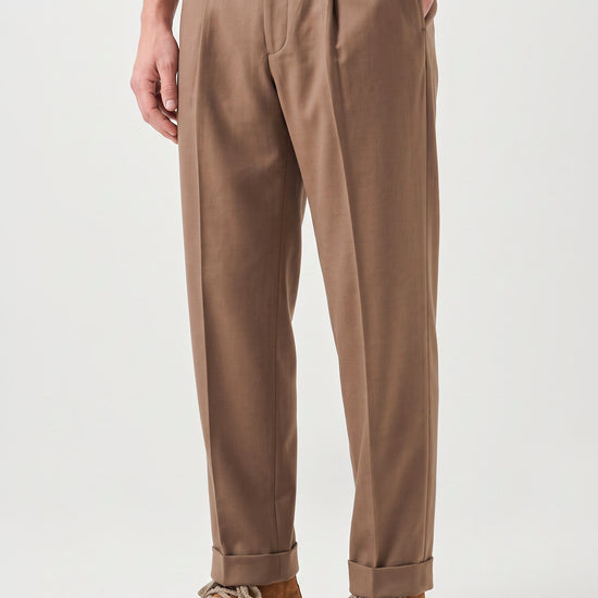 Cotton and Cashmere Twill Pleated Trousers - Zegna® Fabrics - MONTEZEMOLO