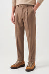 Cotton and Cashmere Twill Pleated Trousers - Zegna® Fabrics - MONTEZEMOLO