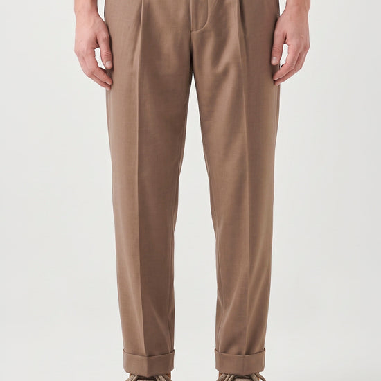 Cotton and Cashmere Twill Pleated Trousers - Zegna® Fabrics - MONTEZEMOLO