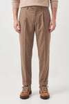 Cotton and Cashmere Twill Pleated Trousers - Zegna® Fabrics - MONTEZEMOLO