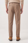 Cotton and Cashmere Twill Pleated Trousers - Zegna® Fabrics - MONTEZEMOLO