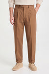 Cotton and Cashmere Twill Pleated Trousers - Zegna® Fabrics - MONTEZEMOLO