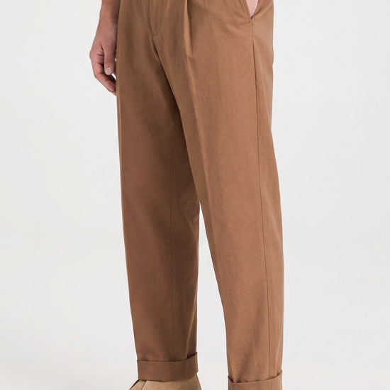 Cotton and Cashmere Twill Pleated Trousers - Zegna® Fabrics - MONTEZEMOLO