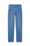 Double-Pleated Denim Trousers - MONTEZEMOLO