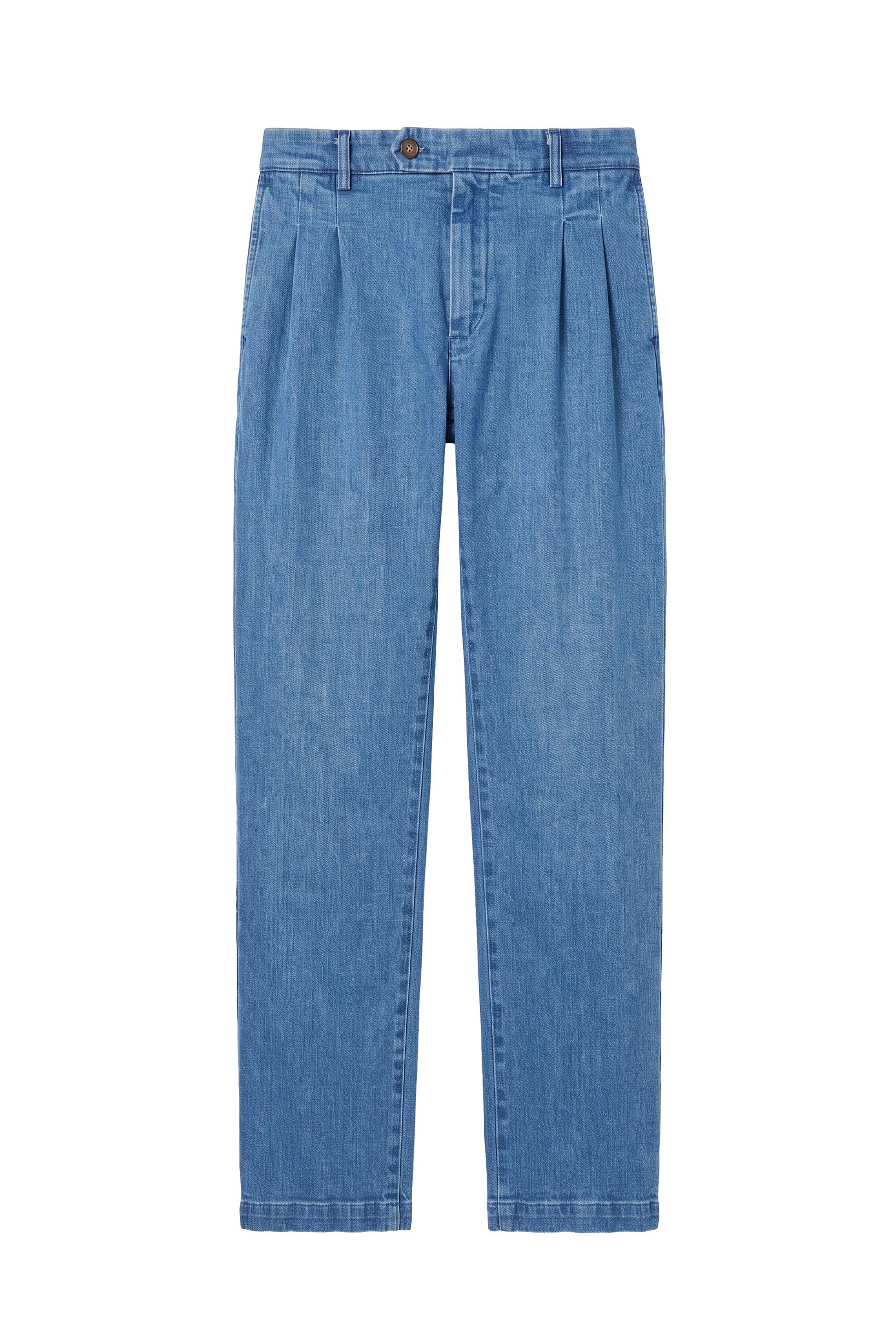 Double-Pleated Denim Trousers - MONTEZEMOLO