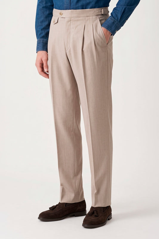 Two-Pleat Wool and Cashmere Trousers