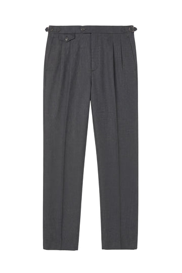 Wide-Fit Double-Pleat Trousers with Side Adjusters