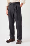 Pantalone Wide Fit a Due Pinces con Fibbie Laterali