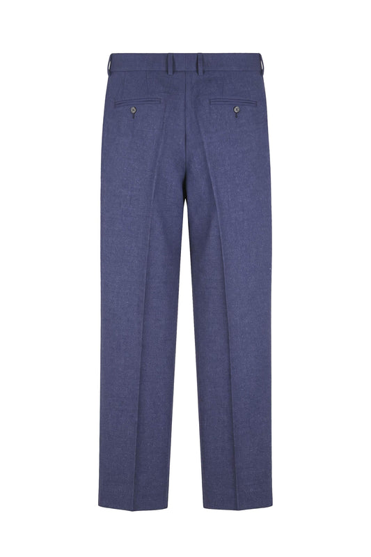 Pure Wool Wide Fit Trousers with Double Pleats - MONTEZEMOLO