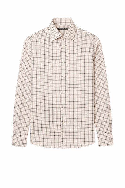 Checked Cotton Twill Shirt - MONTEZEMOLO