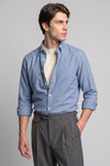 Camicia abbottonata in puro cotone mélange effetto flanella