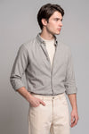 Camicia abbottonata in puro cotone mélange effetto flanella