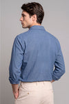 Camicia abbottonata in puro cotone mélange effetto flanella