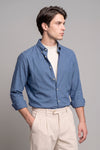 Camicia abbottonata in puro cotone mélange effetto flanella
