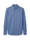 Camicia abbottonata in puro cotone mélange effetto flanella