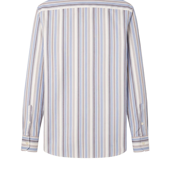 Wool Striped Merino Wool Spear Collar Shirt - MONTEZEMOLO