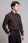 Super 120’s Natural Stretch Wool Spear Collar Check Shirt - MONTEZEMOLO