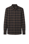 Super 120’s Natural Stretch Wool Spear Collar Check Shirt - MONTEZEMOLO