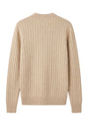 Extra-Fine Virgin Wool Cable-Knit Crew Neck Sweater