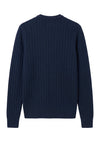 Extra-Fine Virgin Wool Cable-Knit Crew Neck Sweater